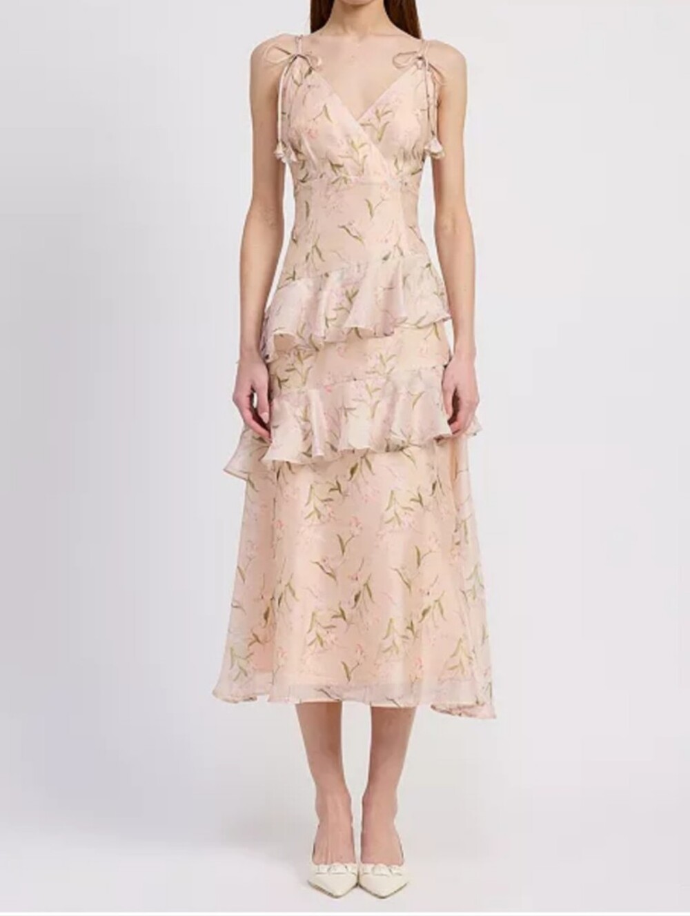 En Saison Women's Kimberly Ruffle Midi Dress L